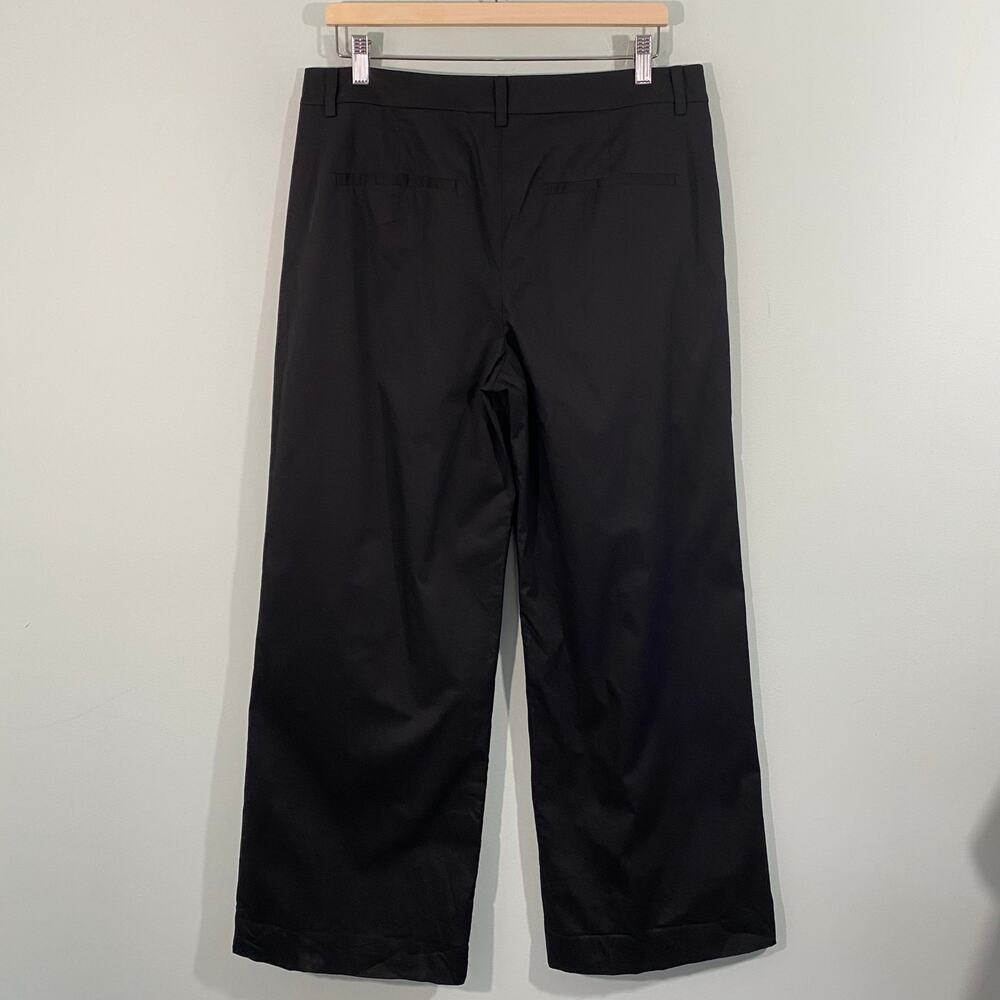 KHY by Kylie Jenner Women Black High Rise Poplin Wide Leg Pants Size 10 NWOT